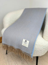 Alpaca Throw – Blue Moon - McNutt of Donegal - on chair
