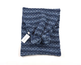 Basketweave Bobble Scarf - Denim - McConnell - folded
