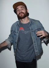 Carrauntoohil T-Shirt - Ink Grey - Due South - on model with jacket