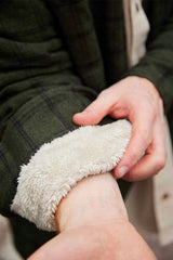 Collar Fleece Lined Flannel Shirt - Forest Green and Black Check - Lee Valley - detail inside sleeve