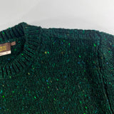 Crew neck jumper - Bottle Green - Fisherman Out of Ireland - detail shoulder