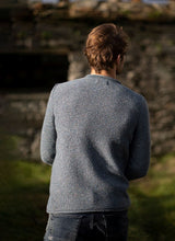 Crew neck with roll edges jumper - Blue Smoke - Fisherman Out of Ireland - back