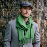 Fine Merino Scarf - Forest Green - John Hanly - on male model