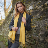 Fine Merino Scarf - Sunshine- John Hanly - on model
