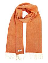 Herringbone Lambswool Scarf - Orange - McNutt of Donegal