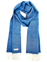 Herringbone Lambswool Scarf - Royal Blue - McNutt of Donegal