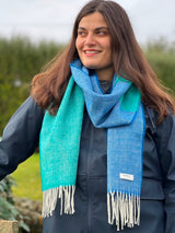 Lambswool Scarf – Scuba Wave - McNutt of Donegal - on model