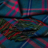 Lambswool Throw - Blue, Pink, Grey Check - John Hanly - detail
