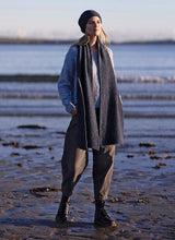 Links Stitch Alpaca Scarf and Beanie - Denim - Fisherman Out of Ireland