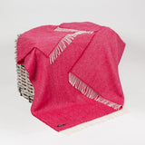 Merino and Cashmere Throw – Raspberry Herringbone - John Hanly