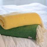 Merino and Cashmere Yellow and Green Throws