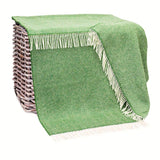 Merino and Cashmere Throw – Green Herringbone - John Hanly