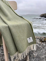 Merino lambswool Ripple Throw - Fern - McNutt - on chair