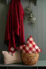 Merino lambswool Throw - Merlot Reversible - McNutt of Donegal - hanging