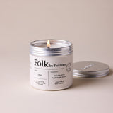Peat Folk Tin Candle – Field Day - lit