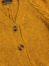 Raglan Cardigan with cable detail - Honey - Fisherman Out of Ireland - detail