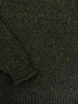 Saddle Shoulder Roll Neck Jumper - Seaweed - Fisherman Out of Ireland - detail