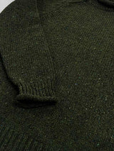 Saddle Shoulder Roll Neck Jumper - Seaweed - Fisherman Out of Ireland - detail wrist