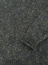 Saddle Shoulder Roll Neck Jumper - Steel Wool - Fisherman Out of Ireland - detail