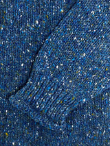 addle Shoulder Roll Neck Jumper - Denim - Fisherman Out of Ireland - detail cuff