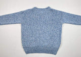 Slouchy Crew Neck Jumper with Side Slits - Blue Mist - Fisherman Out of Ireland- back