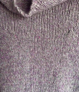 Slouchy Funnel Neck sweater - Lilac - Fisherman Out of Ireland - detail front