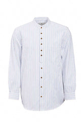 Vintage Granddad Shirt - Blue pin stripes on white ground - Lee Valley - front