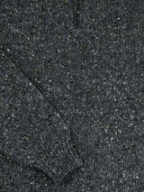 Half Zip Neck Sweater - Steel Wool - Fisherman Out of Ireland - detail