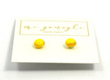 Fused Glass Stud Earrings - Yellow - McGonigle Glass Studio