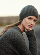 Slouchy Ribbed Hat - Dark Khaki - Fisherman Out of Ireland