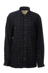 Women Collar Fleece Lined Flannel Shirt – Green Tartan Black Watch - Lee Valley
