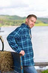 Collar Fleece Lined Flannel Shirt – Blue Tartan - Lee Valley - Pure Ireland
