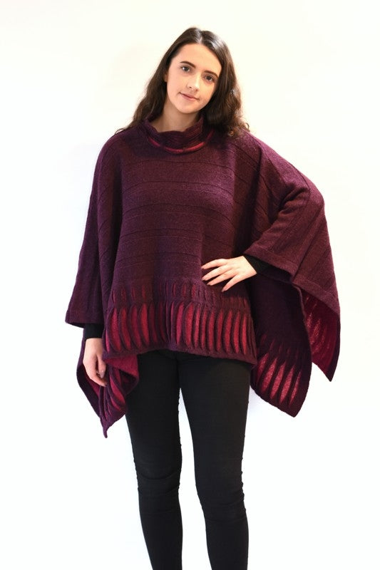 Burgundy poncho sweater outlet