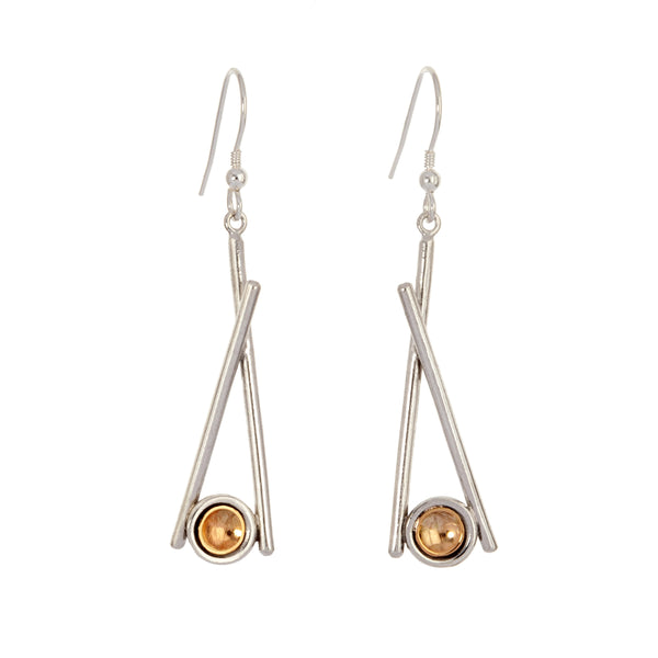 Pick Me Up Drop Earrings - Sterling Silver and 9ct Gold – Simon Barber