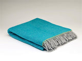 Pure Wool Throw - McNutt - turquoise herringbone