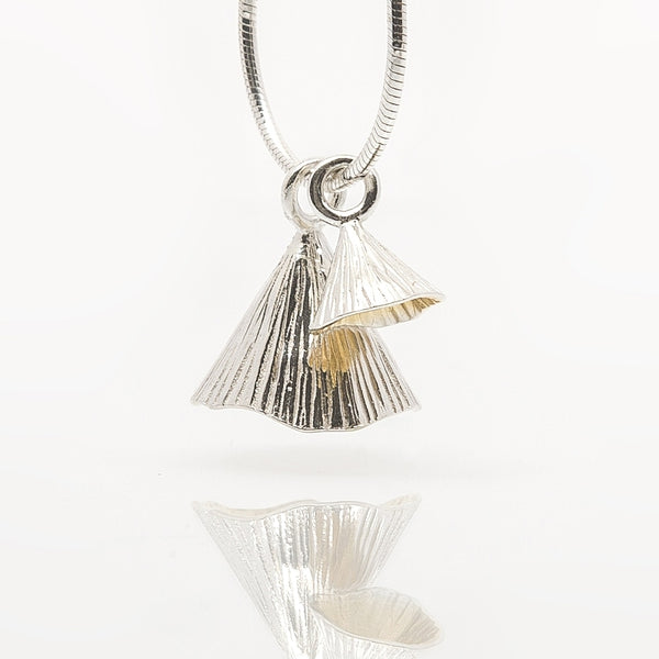 Two Piece Shell Cone Pendant - Sterling Silver & Gold - Martina Hamilton