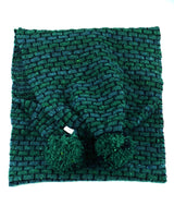 Basketweave Bobble Scarf - Jade - McConnell - folded