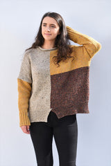 Block Coloured Sweater - Mustard - McConnell - on model