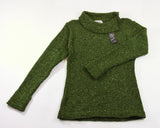 Boat neck and herringbone edges sweater - Green – Rossan Knitwear