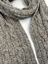 Cable and Rib Scarf - Porridge - Fisherman Out of Ireland - detail