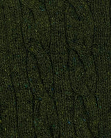 Cable and Rib Scarf - Seaweed - Fisherman Out of Ireland - detail