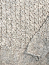 Cabled Funnel Neck Sweater - Cloud - Fisherman Out of Ireland