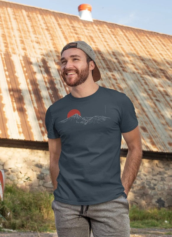 Carrauntoohil T-Shirt - Ink Grey - Due South - on model