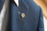 Compass Pin - Brass - Millet Wade - on jacket