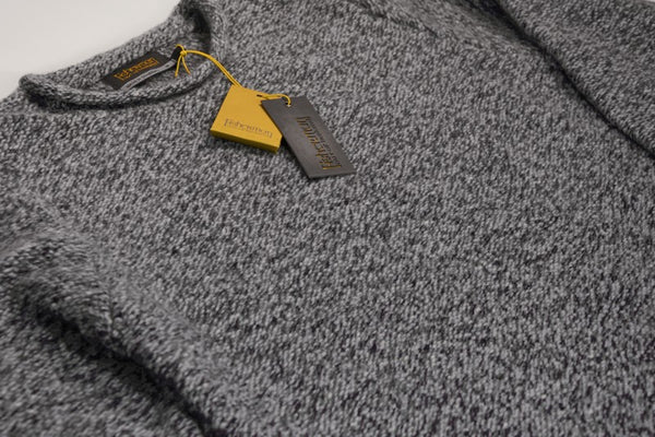 Crew neck with roll edges jumper - Pebble - Fisherman Out of Ireland - detail