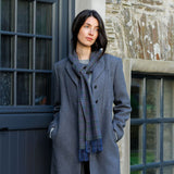 Lambswool Scarf - Blue and Green with Purple Overchecks - John Hanly