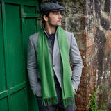 Fine Merino Scarf - Forest Green - John Hanly - on male model
