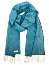 Herringbone Lambswool Scarf - Kingfisher - McNutt of Donegal