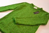 Ladies Roll neck jumper – Speckled lime green – Rossan Knitwear - detail