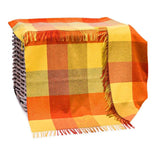 Lambswool Throw - Yellow, Orange and Mustard Block Check - John Hanly